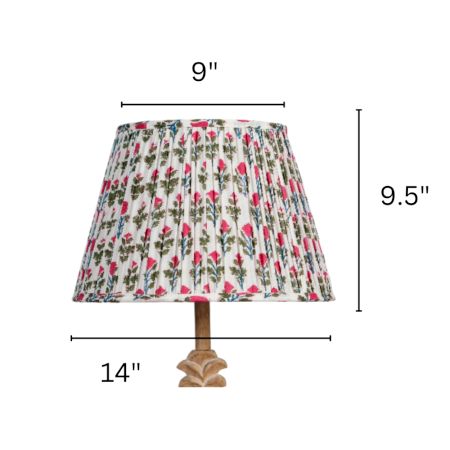 White Pink Block Print Empire Lampshade Large